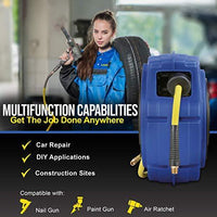 Goodyear Mountable Retractable Air Hose Reel - 3/8" x  50' Ft, 3' Ft Lead-In Hose, 1/4" NPT Connections Air Hose Reel