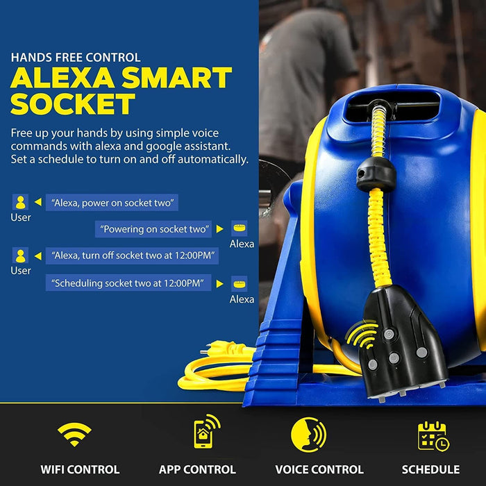 Goodyear Portable Retractable Extension Smart Cord Reel (Alexa