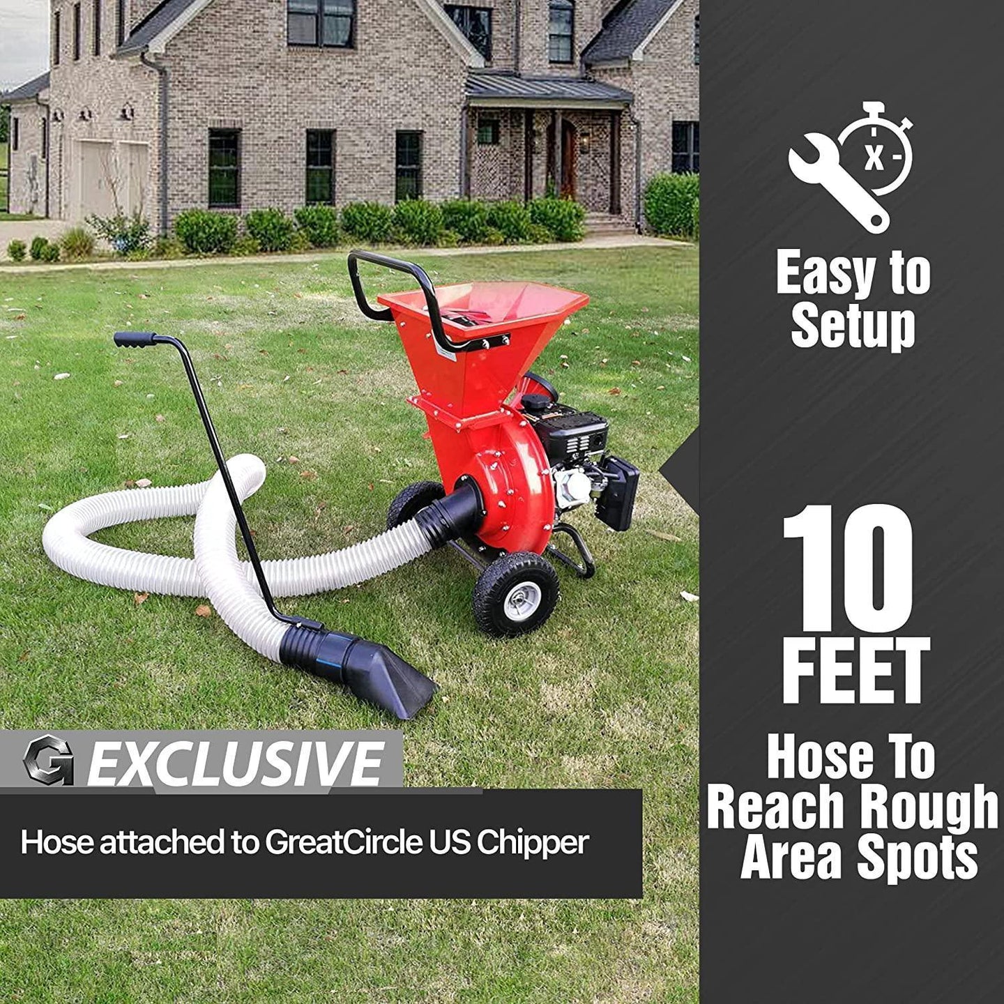GreatCircleUSA Universal Vacuum Kit - For Our LCE01 Wood Chipper, Taz Wood Chippers, & Earthquake Wood Chippers Vacuum Kit