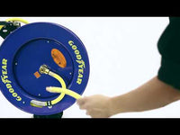 Goodyear Industrial Retractable Air Hose Reel - 3/8" x 50' Ft, 300 PSI Max, 1/4" NPT Connections, Dual Arm