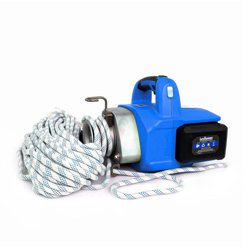 Landworks Electric Portable Towing Capstan - 48V 2Ah Battery System, 1/2 Ton Max Capacity, 100' Ft Rope Included Winch