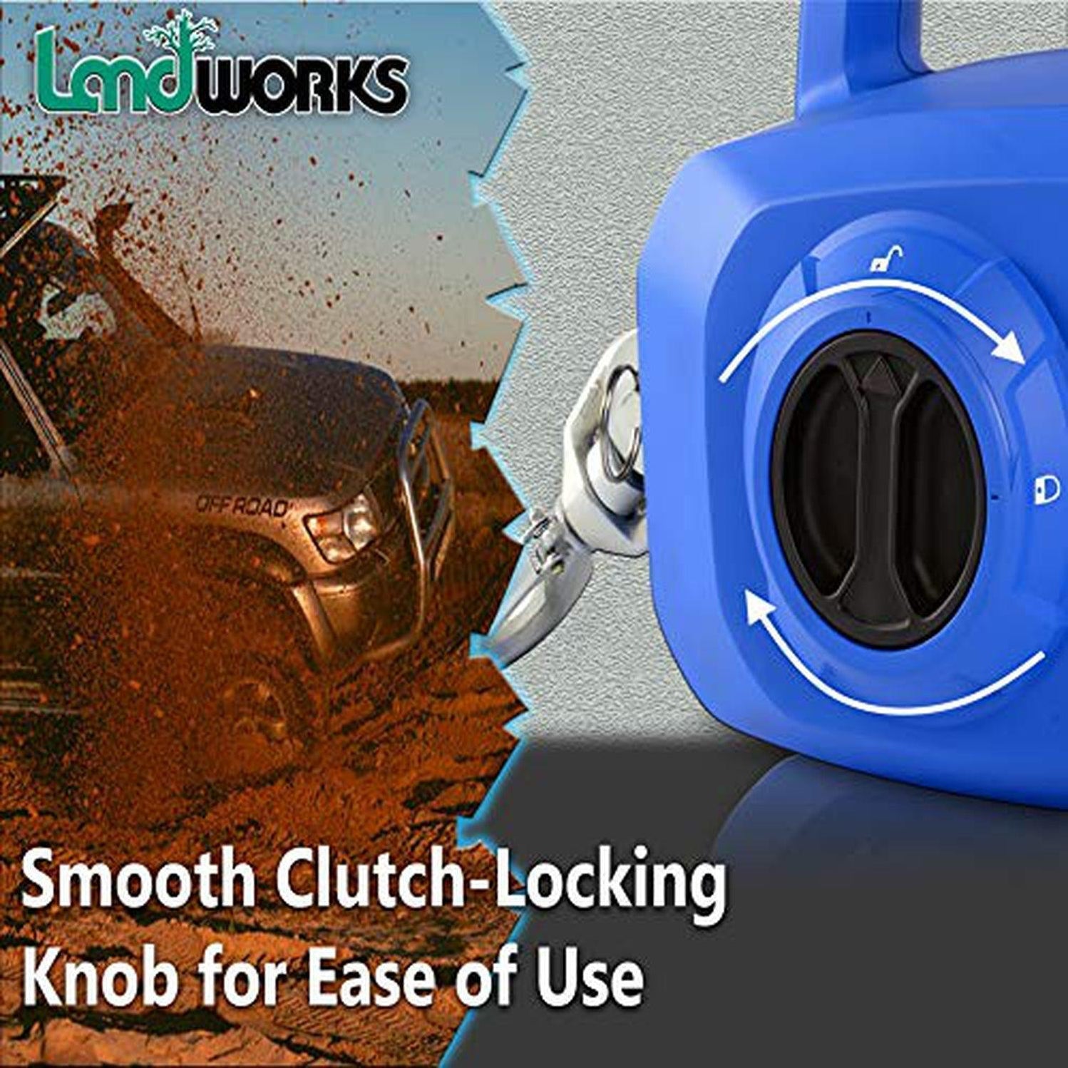 Landworks Electric Portable Towing Winch 48V 2Ah Battery System, 1/2