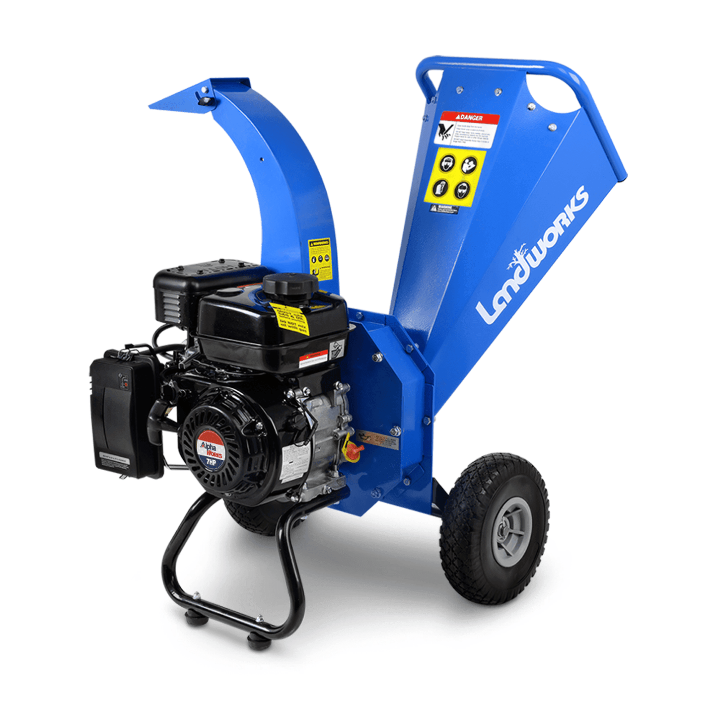 Landworks Mini Wood Chipper & Shredder - 7HP 212CC Gas Engine 3" Max Branch Diameter (Blue) Wood Chipper