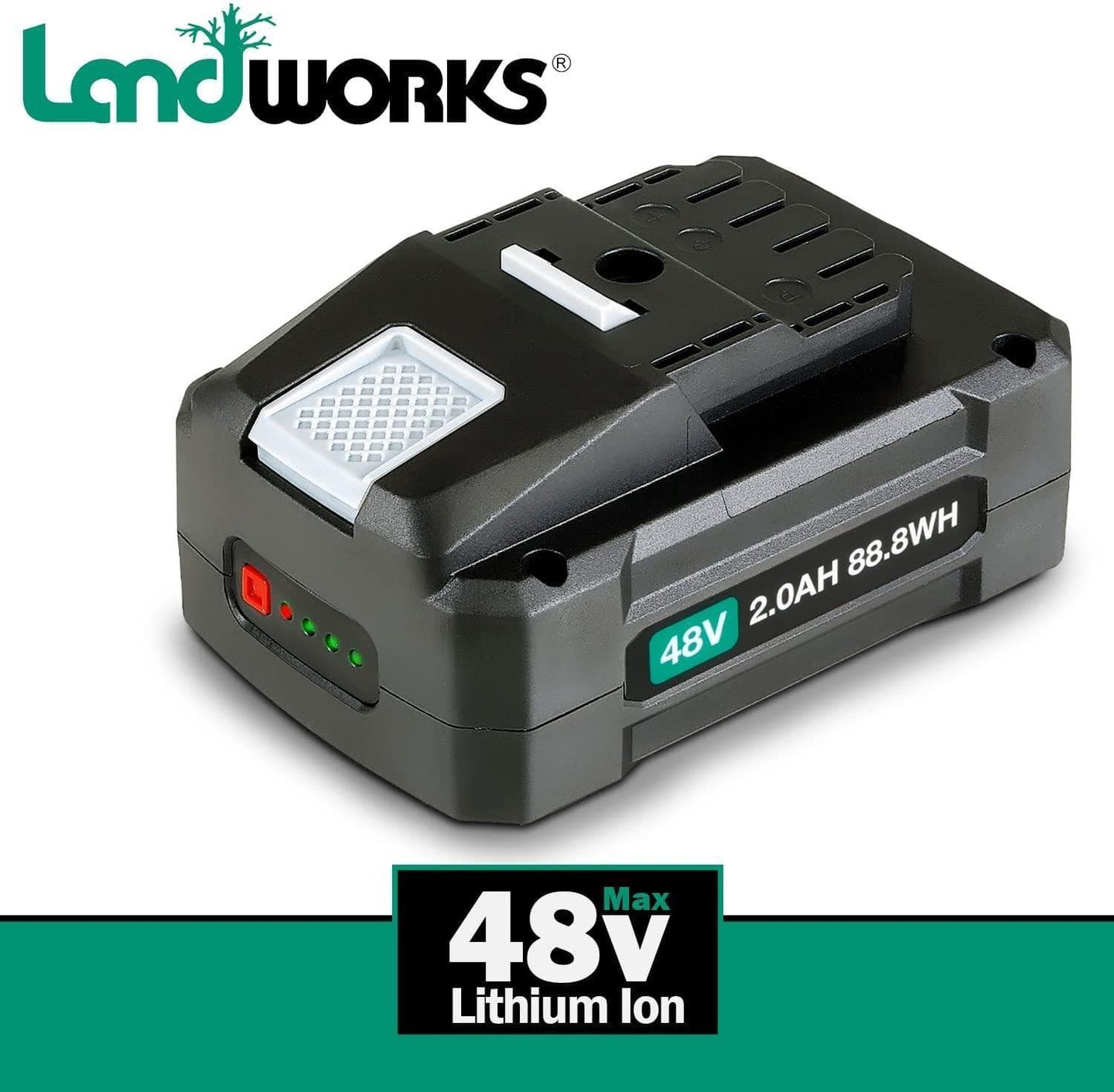 Landworks Rechargeable Lithium-Ion 48V 2Ah Battery - For Utility Wagon, Wheelbarrow, & Augers 48V Battery