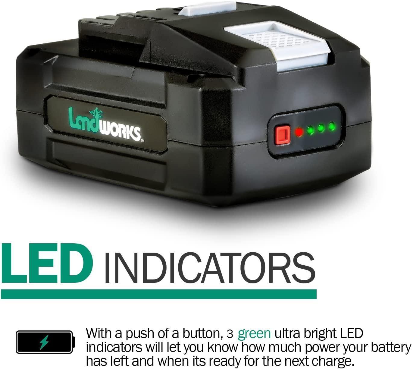 Landworks Rechargeable Lithium-Ion 48V 2Ah Battery - For Utility Wagon, Wheelbarrow, & Augers 48V Battery