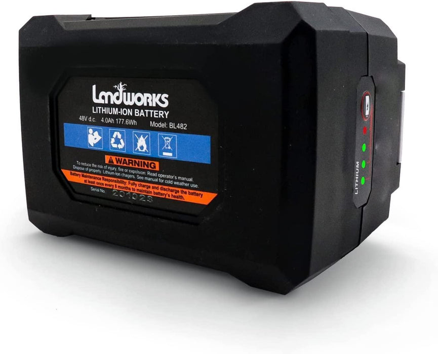 Landworks Rechargeable Lithium-Ion 48V 4Ah Battery - For Utility Wagon, Wheelbarrow, & Augers 48V Battery