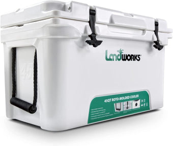 compare product Landworks Rotomolded Ice Cooler (Upgraded)  - 11 Gal, Built-In Bottle Openers, 3-5 Day Ice Retention