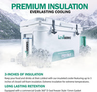 Landworks Rotomolded Ice Cooler (Upgraded)  - 11 Gal, Built-In Bottle Openers, 3-5 Day Ice Retention Cooler
