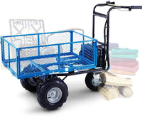 Landworks Self-Propelled Electric Utility Wagon - 48V 7Ah AGM, 500LB Hauling Capacity Utility Wagon