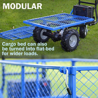 Landworks Self-Propelled Electric Utility Wagon - 48V 7Ah AGM, 500LB Hauling Capacity Utility Wagon