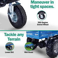 Landworks Self-Propelled Electric Utility Wagon - 48V 7Ah AGM, 500LB Hauling Capacity Utility Wagon
