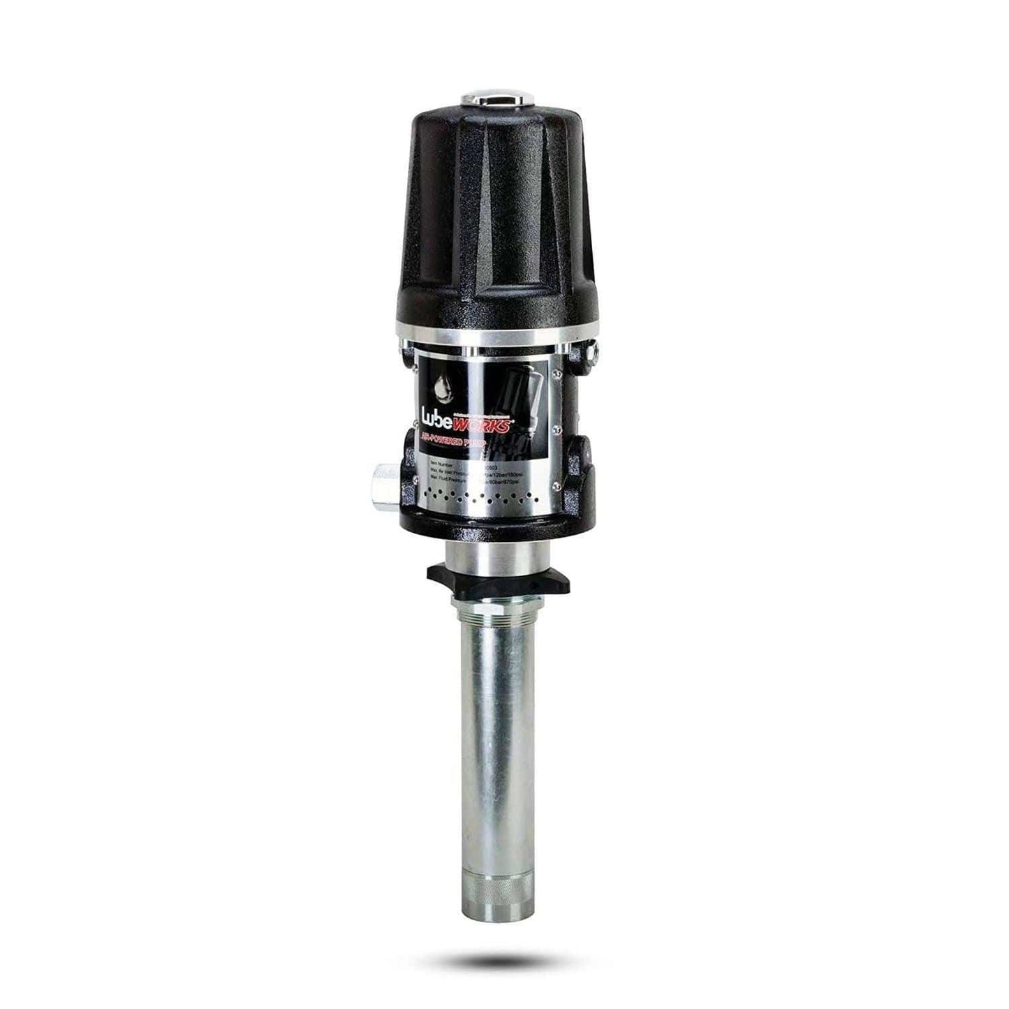 Lubeworks Air-Powered Oil Transfer Drum Pump - 5:1, 10.6GPM, 1/4" NPT Air Inlet, 3/4" NPT Male Oil Outlet Oil Pump