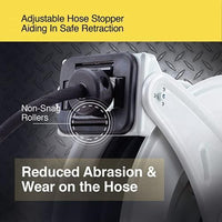 REELWORKS Grease-Hose-Reel Retractable 1/4" Inch x 50' Ft Long Premium Commercial Steel Grease Hose Reel