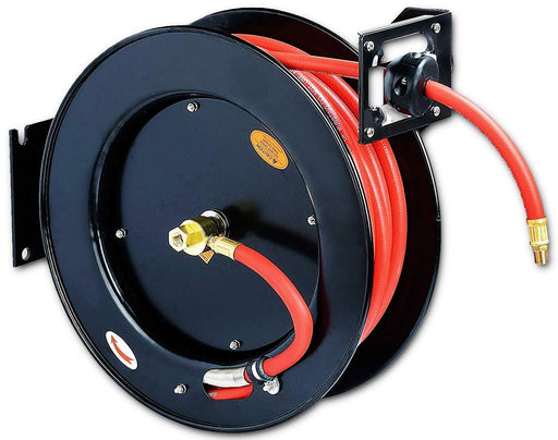 Reelworks H860152 Retractable Grease Hose Reel 1/4 x 50' 1/4 MNPT Connections Single Arm New
