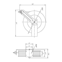 ReelWorks Industrial Retractable Air Hose Reel - 3/8" x  50'FT, 1/4" MNPT Connections, Single Arm Air Hose Reel