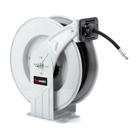 ReelWorks Industrial Retractable Grease Hose Reel - 1/4" x  50'FT, 1/4" MNPT Connections, Single Arm Grease Hose Reel