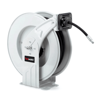 compare product ReelWorks Industrial Retractable Grease Hose Reel - 1/4