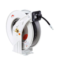 ReelWorks Industrial Retractable Oil Hose Reel - 1/2" x  50'FT, 1/2" MNPT Connections, Dual Arm Oil Hose Reel