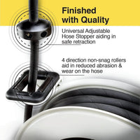 ReelWorks Industrial Retractable Oil Hose Reel - 1/2" x  50'FT, 1/2" MNPT Connections, Single Arm Oil Hose Reel