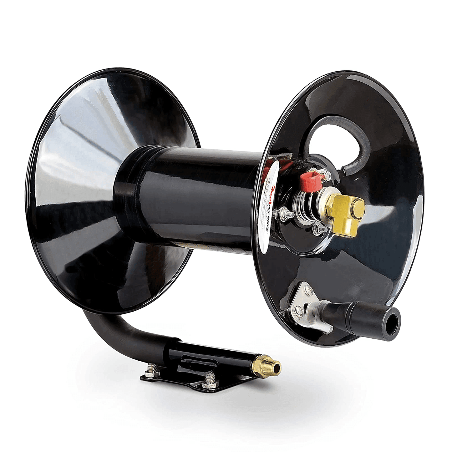 ReelWorks Mountable Manual Hose Reel Crank - Fits up to 100' Ft of 3/8" Air Hose, Max 300 PSI Air Hose Reel