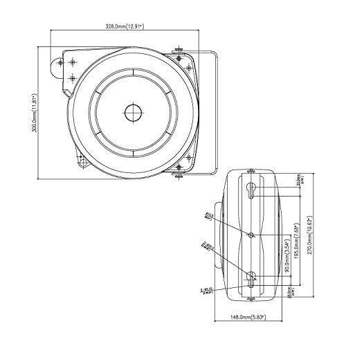 ReelWorks Mountable Retractable Extension Cord Reel - 12AWG x 40' Ft, 3 Grounded Outlets, Max 15A Cord Reel