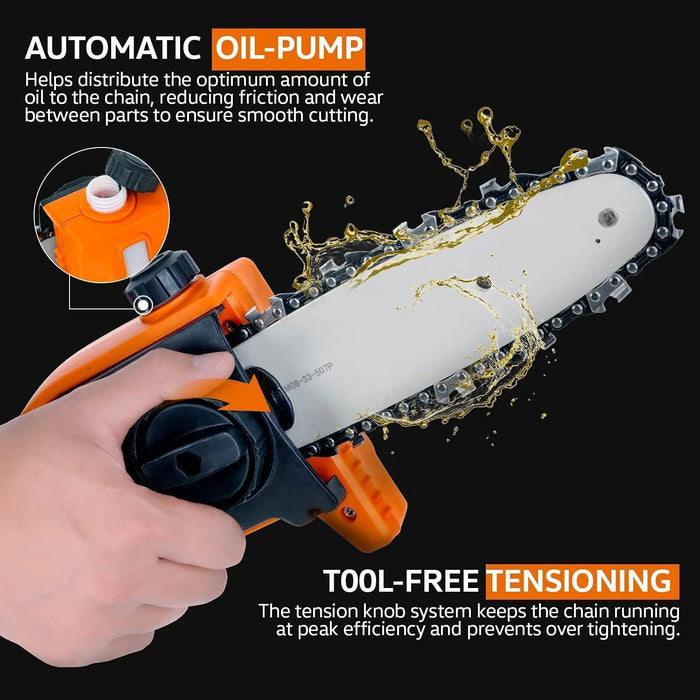 SuperHandy 2-in-1 Electric Pole Saw & Hedge Trimmer - 20V 2Ah Battery System, 8" Chainsaw, 17" Trimmer Blades Multi-Tool