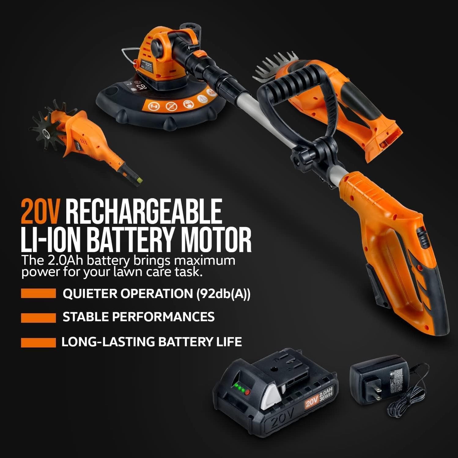 SuperHandy 3in1 Electric Garden Tool System 20V 2Ah Battery System