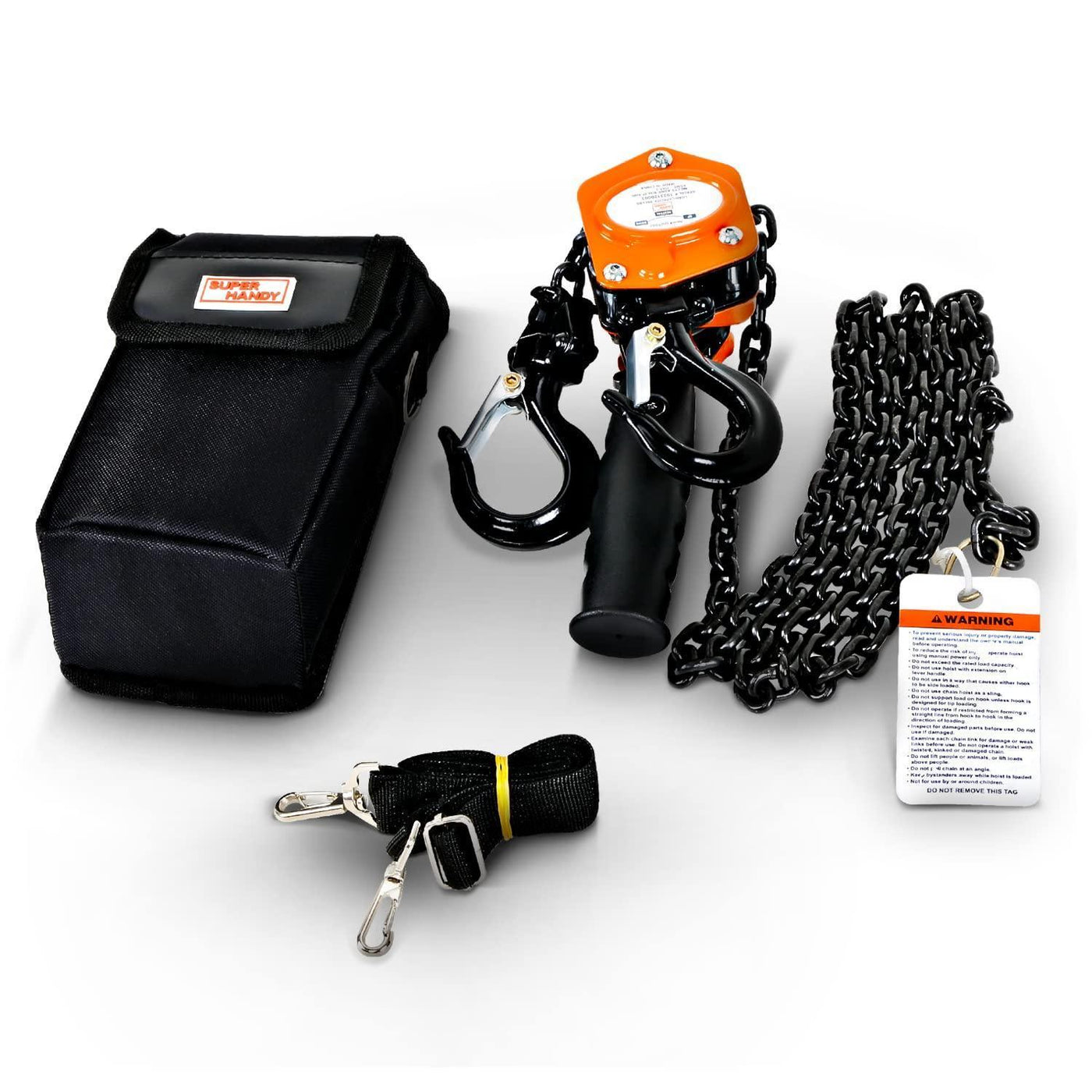 SuperHandy Crank Chain Hoist 1/4 Ton Capacity, Aluminum Alloy, Dual Great Circle US