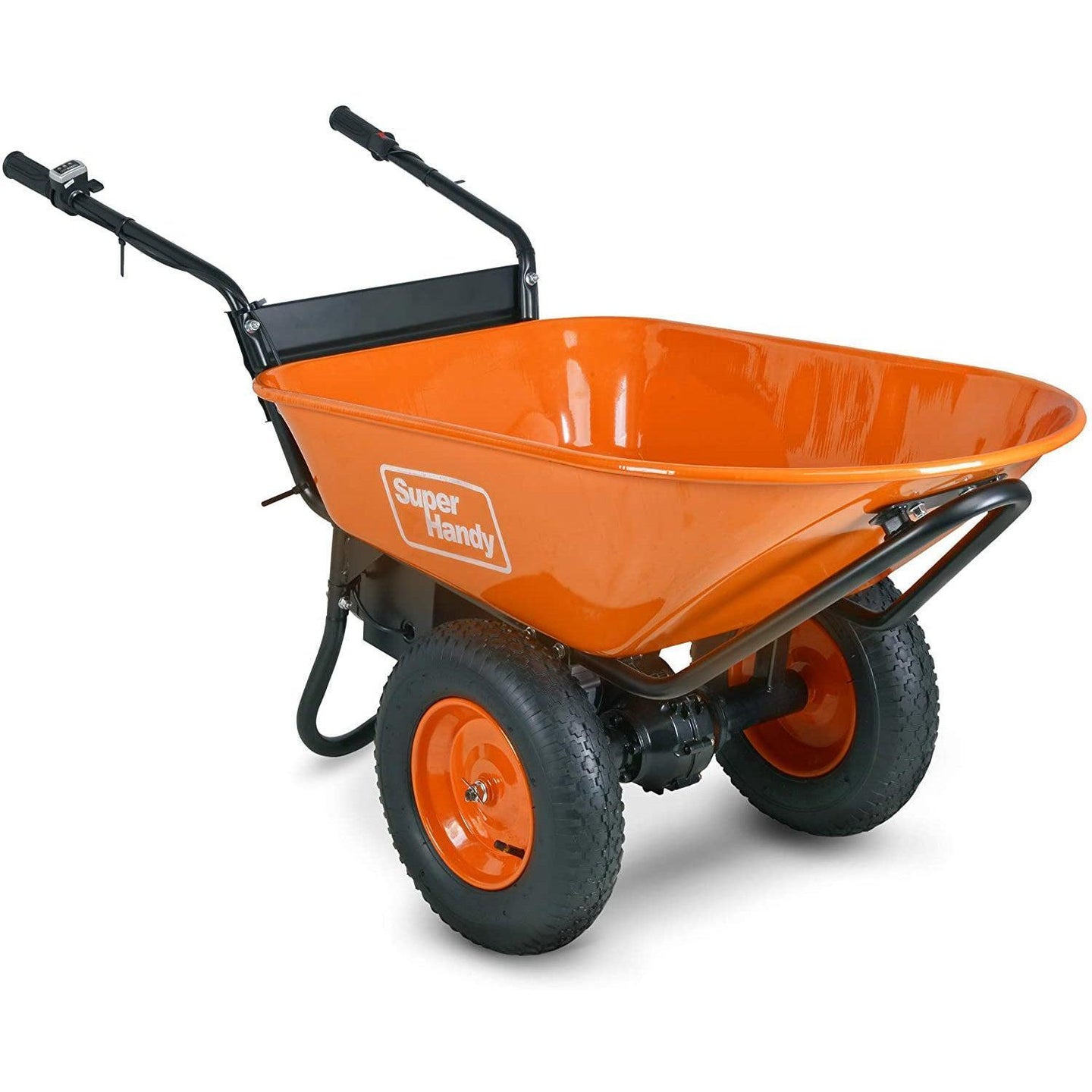 SuperHandy Electric Self-Propelled Wheelbarrow - 48V 2Ah Battery System, 330lb Max Capacity, 4 Cu. Ft Tub Wheelbarrow