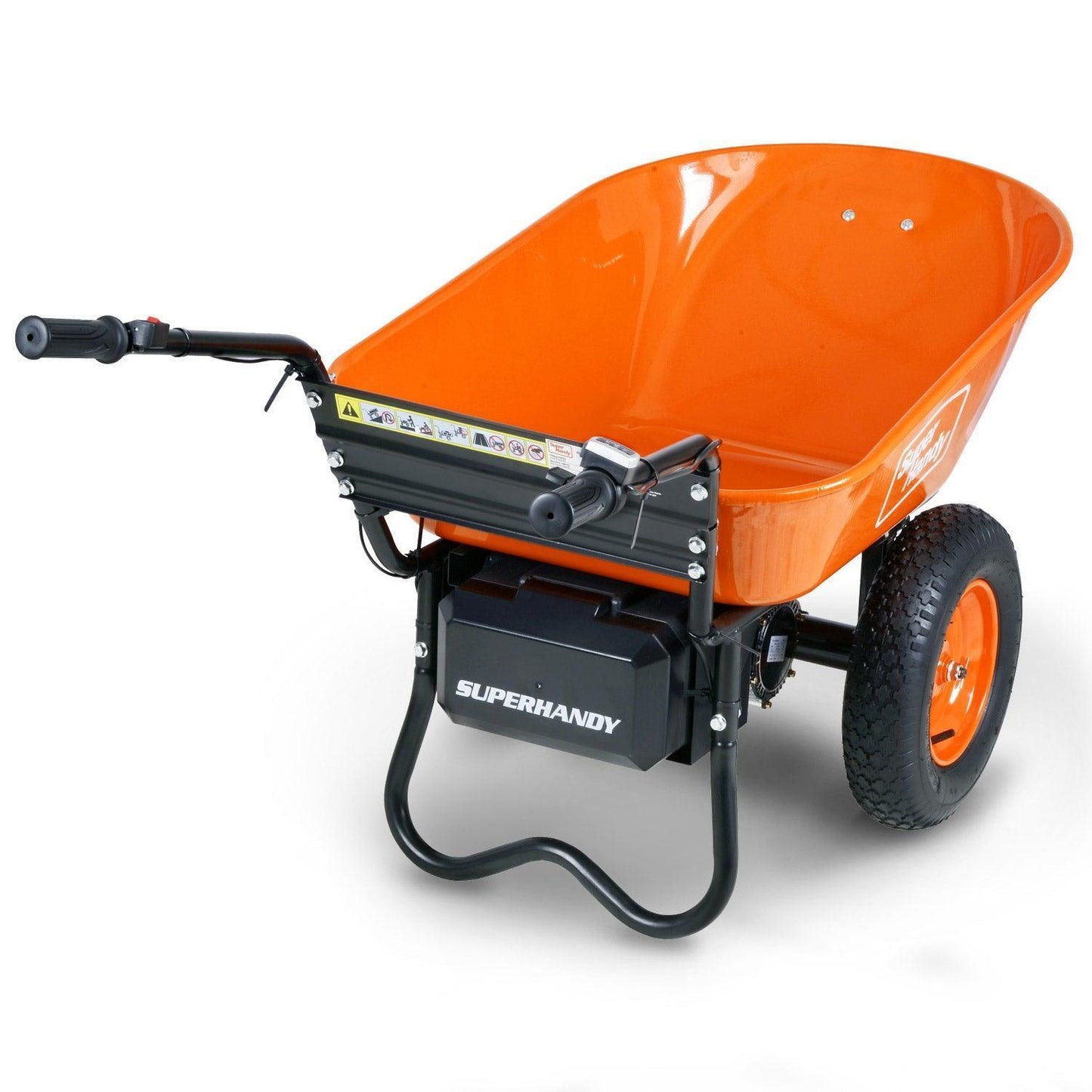 SuperHandy Electric Self-Propelled Wheelbarrow - 48V 2Ah Battery System, 330lb Max Capacity, 4 Cu. Ft Tub Wheelbarrow