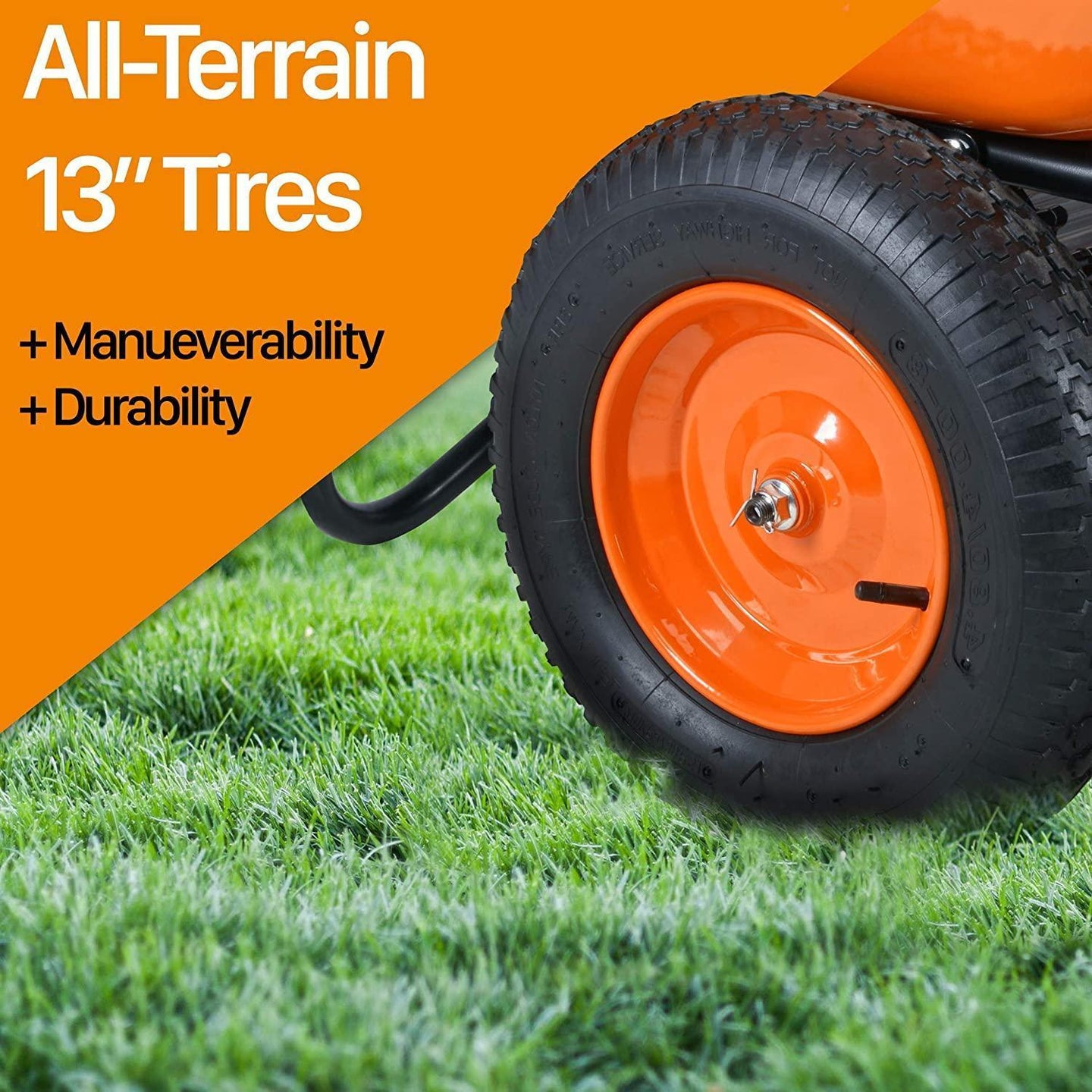 SuperHandy Electric Self-Propelled Wheelbarrow - 48V 2Ah Battery System, 330lb Max Capacity, 4 Cu. Ft Tub Wheelbarrow
