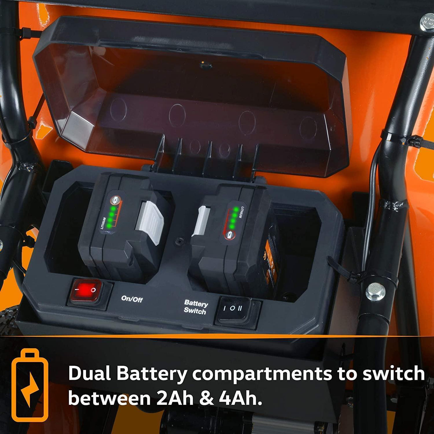 SuperHandy Electric Wheelbarrow 48V 2Ah LiIon Battery, 330lb Load C Great Circle US