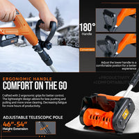 SuperHandy Electric Snow Thrower/Blower Shovel - 20V 2Ah Cordless Battery System (Orange) Snow Thrower