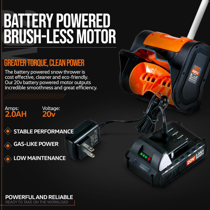 Cordless Leaf Blower - 20V, 2.0Ah, Li-ion Battery – SnapFresh Orange