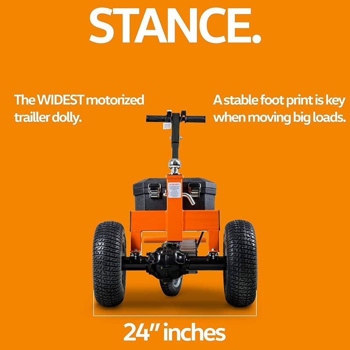 SuperHandy Electric Trailer Dolly - 2800 lbs. Towing Capacity, Self-Propelled, 24V 7Ah AGM Battery System Trailer Dolly