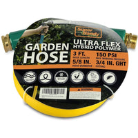 SuperHandy Garden Water Lead-In Hose - 5/8"  x  3' Ft,  3/4" Threaded Fittings Water Hose