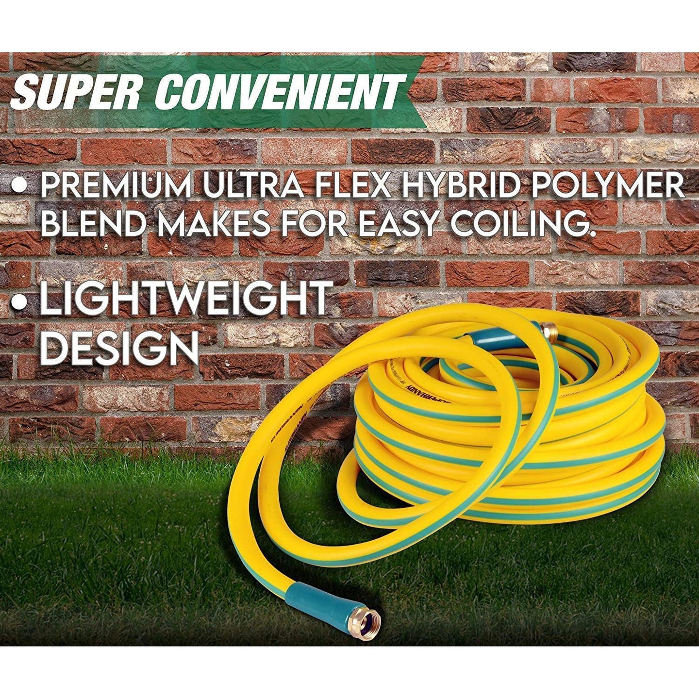 SuperHandy Garden Water Lead-In Hose - 5/8"  x  3' Ft,  3/4" Threaded Fittings Water Hose