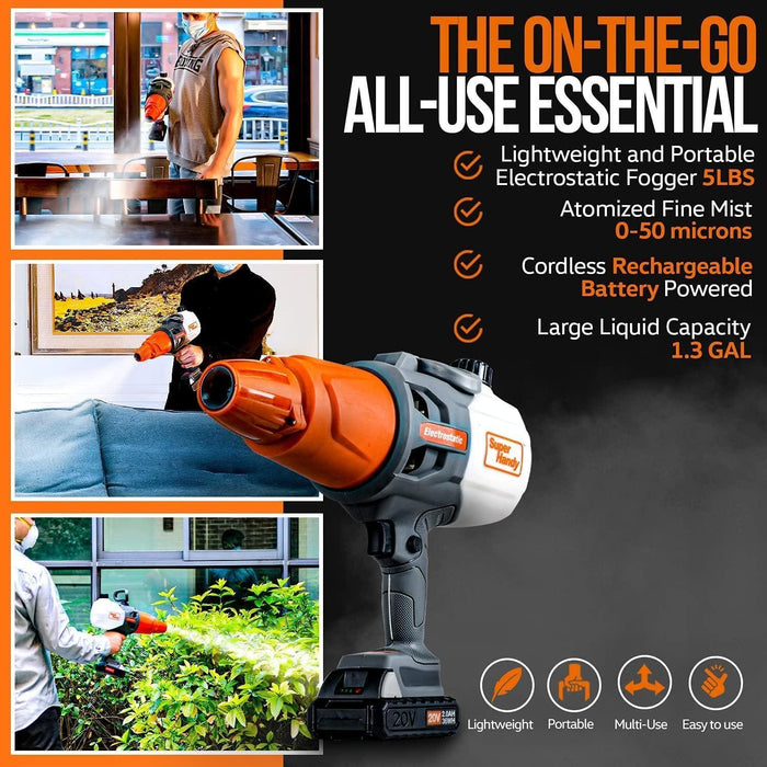 SuperHandy Handheld Electrostatic Garden & Disinfectant Sprayer 45oz- For Cleaning, Garden, Hydroponics, Multipurpose Fogger