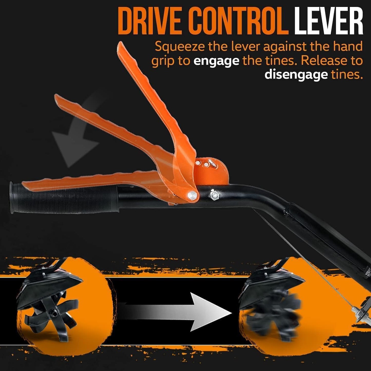 SuperHandy Heavy Duty Garden Tiller - 2.5HP Gas Engine, Adjustable Tines, 21" Tilling Width Tiller