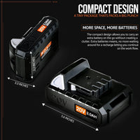 SuperHandy Lithium Ion Rechargeable Battery 20V 2Ah - For Snow Thrower, Hedge Trimmer, & Handheld Fogger 20V Battery