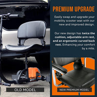 SuperHandy Mobility Scooter Seat Upgrade (Seat + Armrest Only) - For GUT112, GUT140 Mobility Scooter Seat