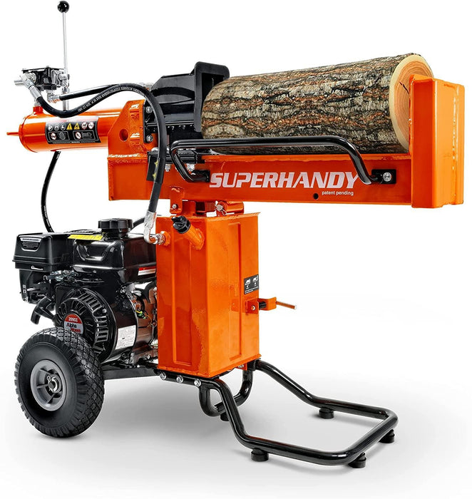 SuperHandy Portable Gas-Powered Log Splitter - 7HP 209CC 25 Ton Hydraulic System 16" Max Wood Diameter (Orange) Log Splitter