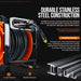 SuperHandy Portable Industrial Retractable Air Hose Reel - 3/8" x 100' Ft, 3/8" MNPT Connections Air Hose Reel