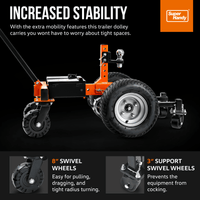 SuperHandy Super Duty Trailer Dolly - 7,500 lbs Towing Capacity & 1,100 lbs Tongue Weight, Self-Propelled for Trailers, Boats, Campers Trailer Dolly