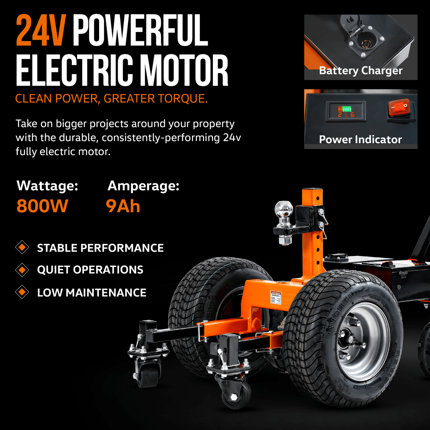 SuperHandy Super Duty Trailer Dolly - 7,500 lbs Towing Capacity & 1,100 lbs Tongue Weight, Self-Propelled for Trailers, Boats, Campers Trailer Dolly